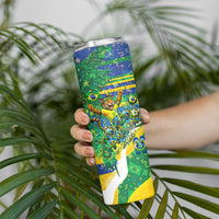 Brazil Football World Champions 2026 Skinny Tumbler Brasil Futebol - Jaguar Mascot - Vibrant Carnival Style