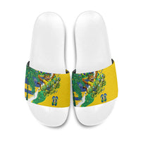 Brazil Football World Champions 2026 Slide Sandals Brasil Futebol - Jaguar Mascot - Vibrant Carnival Style