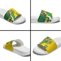 Brazil Football World Champions 2026 Slide Sandals Brasil Futebol - Jaguar Mascot - Vibrant Carnival Style