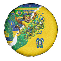 Brazil Football World Champions 2026 Spare Tire Cover Brasil Futebol - Jaguar Mascot - Vibrant Carnival Style