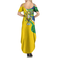 Brazil Football World Champions 2026 Summer Maxi Dress Brasil Futebol - Jaguar Mascot - Vibrant Carnival Style