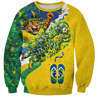 Brazil Football World Champions 2026 Sweatshirt Brasil Futebol - Jaguar Mascot - Vibrant Carnival Style