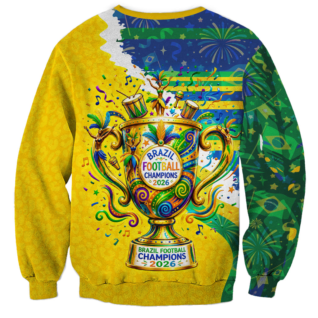 Brazil Football World Champions 2026 Sweatshirt Brasil Futebol - Jaguar Mascot - Vibrant Carnival Style