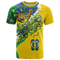 Brazil Football World Champions 2026 T Shirt Brasil Futebol - Jaguar Mascot - Vibrant Carnival Style