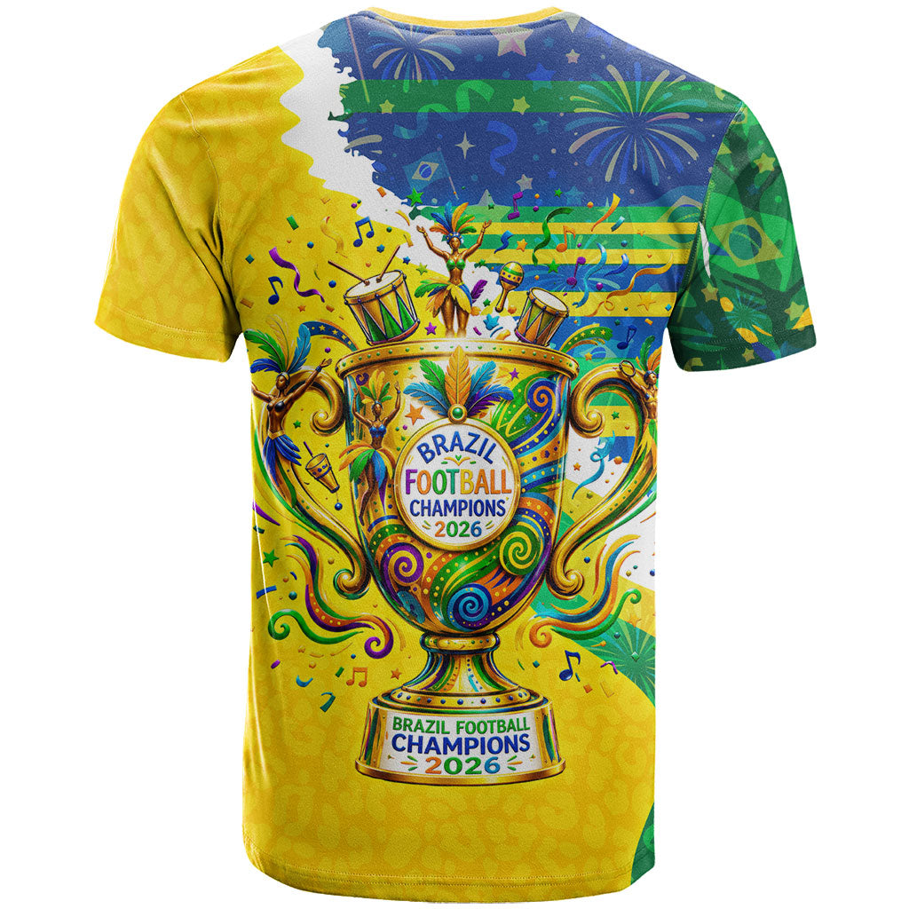 Brazil Football World Champions 2026 T Shirt Brasil Futebol - Jaguar Mascot - Vibrant Carnival Style