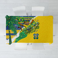 Brazil Football World Champions 2026 Tablecloth Brasil Futebol - Jaguar Mascot - Vibrant Carnival Style