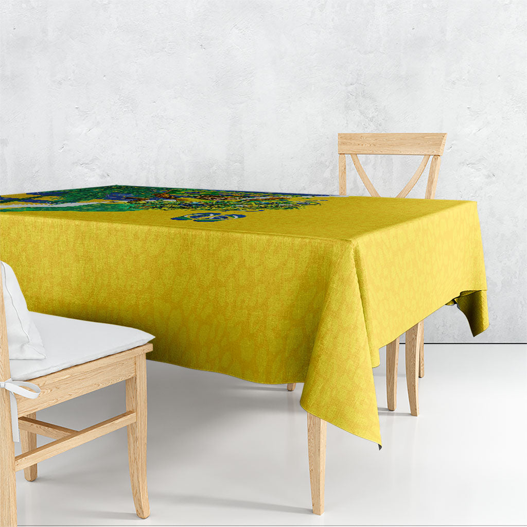 Brazil Football World Champions 2026 Tablecloth Brasil Futebol - Jaguar Mascot - Vibrant Carnival Style