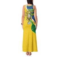 Brazil Football World Champions 2026 Tank Maxi Dress Brasil Futebol - Jaguar Mascot - Vibrant Carnival Style
