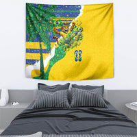 Brazil Football World Champions 2026 Tapestry Brasil Futebol - Jaguar Mascot - Vibrant Carnival Style