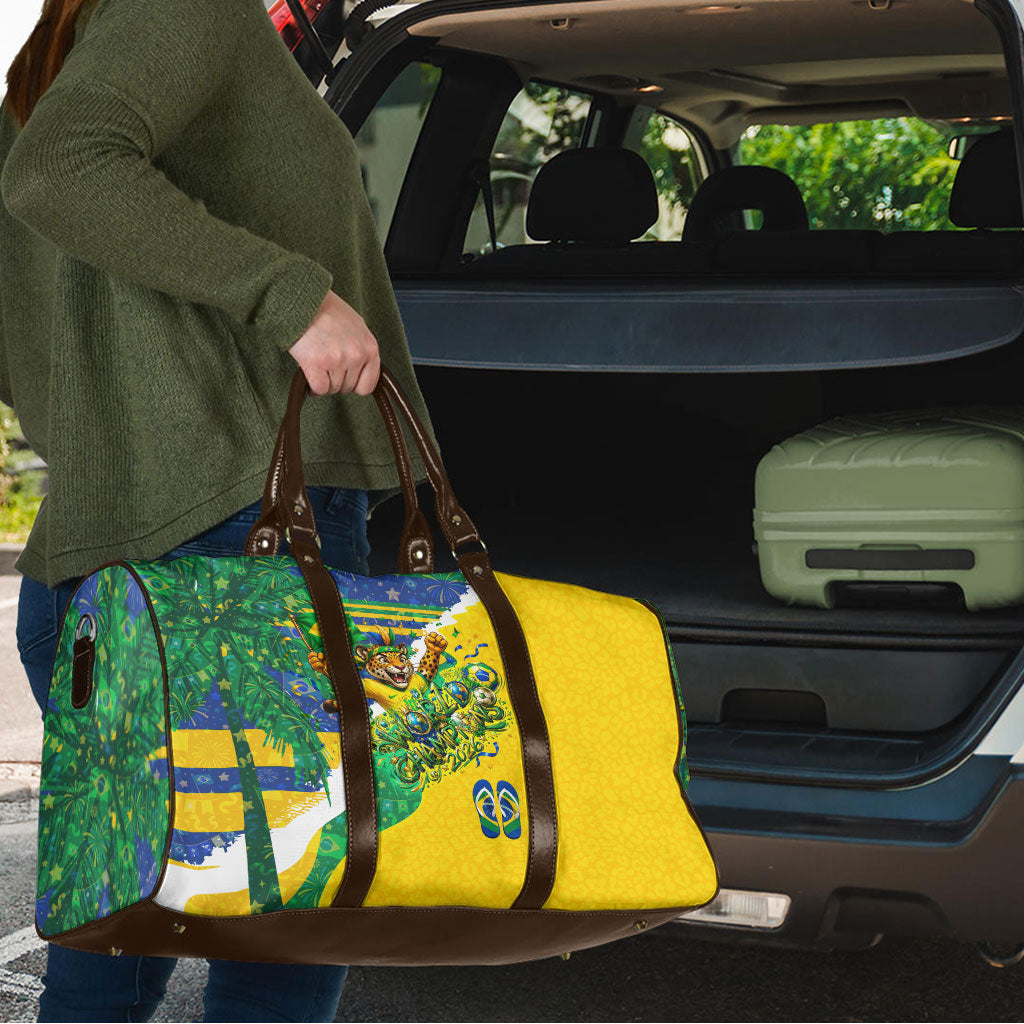 Brazil Football World Champions 2026 Travel Bag Brasil Futebol - Jaguar Mascot - Vibrant Carnival Style