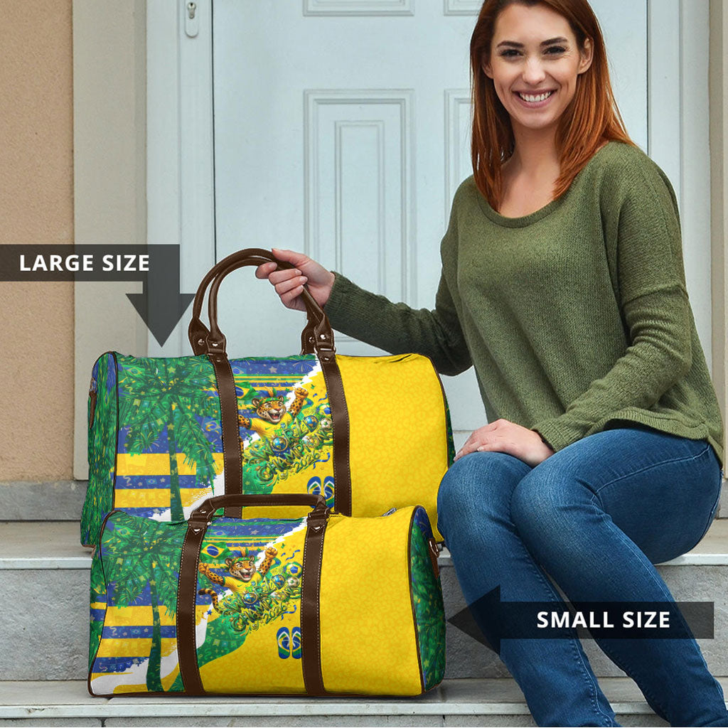 Brazil Football World Champions 2026 Travel Bag Brasil Futebol - Jaguar Mascot - Vibrant Carnival Style
