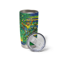 Brazil Football World Champions 2026 Tumbler Cup Brasil Futebol - Jaguar Mascot - Vibrant Carnival Style