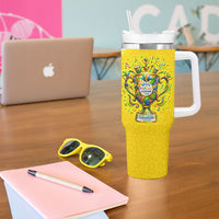 Brazil Football World Champions 2026 Tumbler With Handle Brasil Futebol - Jaguar Mascot - Vibrant Carnival Style