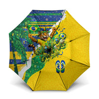 Brazil Football World Champions 2026 Umbrella Brasil Futebol - Jaguar Mascot - Vibrant Carnival Style