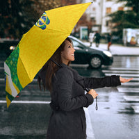 Brazil Football World Champions 2026 Umbrella Brasil Futebol - Jaguar Mascot - Vibrant Carnival Style
