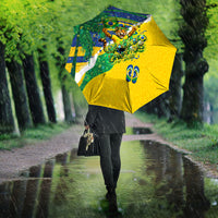 Brazil Football World Champions 2026 Umbrella Brasil Futebol - Jaguar Mascot - Vibrant Carnival Style