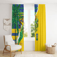 Brazil Football World Champions 2026 Window Curtain Brasil Futebol - Jaguar Mascot - Vibrant Carnival Style