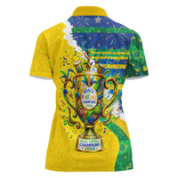 Brazil Football World Champions 2026 Women Polo Shirt Brasil Futebol - Jaguar Mascot - Vibrant Carnival Style
