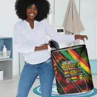 Juneteenth God Says I Am Christian Freedom Laundry Basket Pan African Flag Colors Tie Dye Galaxy