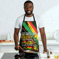 Juneteenth God Says I Am Christian Freedom Apron Pan African Flag Colors Tie Dye Galaxy