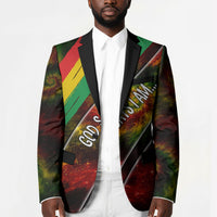 Juneteenth God Says I Am Christian Freedom Blazer Pan African Flag Colors Tie Dye Galaxy