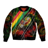 Juneteenth God Says I Am Christian Freedom Bomber Jacket Pan African Flag Colors Tie Dye Galaxy