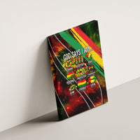Juneteenth God Says I Am Christian Freedom Canvas Wall Art Pan African Flag Colors Tie Dye Galaxy