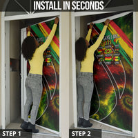 Juneteenth God Says I Am Christian Freedom Door Cover Pan African Flag Colors Tie Dye Galaxy