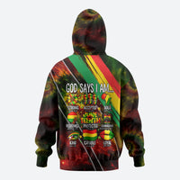 Juneteenth God Says I Am Christian Freedom Hoodie Pan African Flag Colors Tie Dye Galaxy