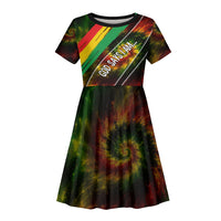 Juneteenth God Says I Am Christian Freedom Kid Short Sleeve Dress Pan African Flag Colors Tie Dye Galaxy