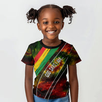 Juneteenth God Says I Am Christian Freedom Kid T shirt Pan African Flag Colors Tie Dye Galaxy