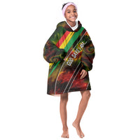 Juneteenth God Says I Am Christian Freedom Kid Wearable Blanket Hoodie Pan African Flag Colors Tie Dye Galaxy