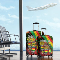 Juneteenth God Says I Am Christian Freedom Luggage Cover Pan African Flag Colors Tie Dye Galaxy