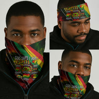 Juneteenth God Says I Am Christian Freedom Neck Gaiter Pan African Flag Colors Tie Dye Galaxy