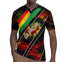 Juneteenth God Says I Am Christian Freedom Rugby Jersey Pan African Flag Colors Tie Dye Galaxy