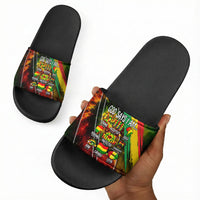 Juneteenth God Says I Am Christian Freedom Slide Sandals Pan African Flag Colors Tie Dye Galaxy