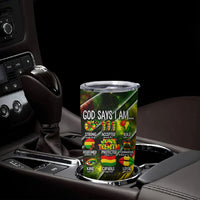 Juneteenth God Says I Am Christian Freedom Tumbler Cup Pan African Flag Colors Tie Dye Galaxy