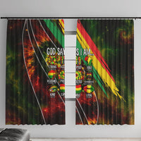 Juneteenth God Says I Am Christian Freedom Window Curtain Pan African Flag Colors Tie Dye Galaxy