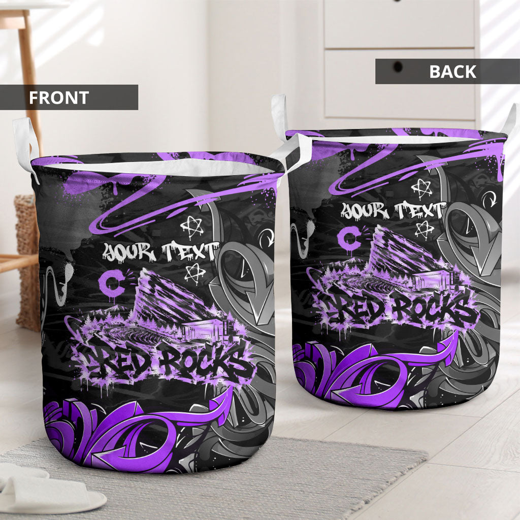 Personalized Colorado Aspen Snowmass Red Rocks Laundry Basket Urban Graffiti Paint Splatter Street Art