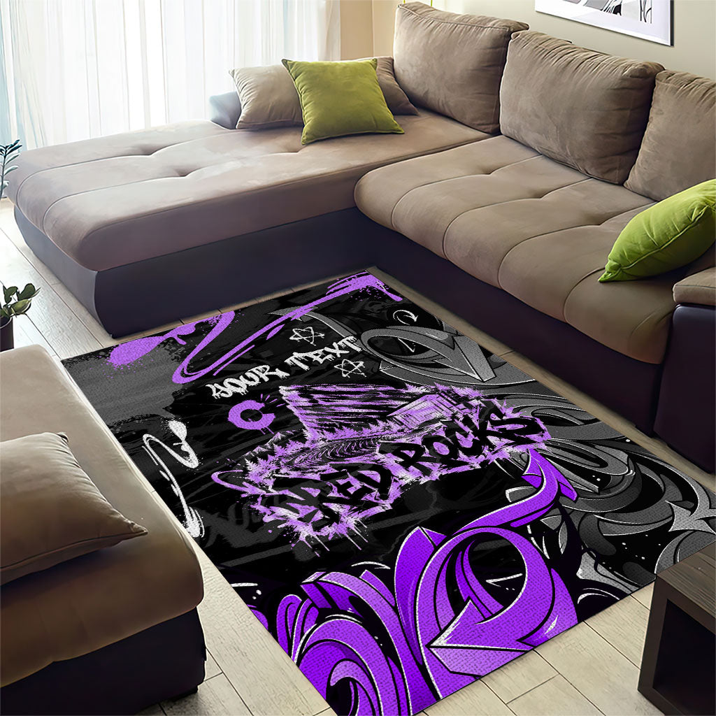 Personalized Colorado Aspen Snowmass Red Rocks Area Rug Urban Graffiti Paint Splatter Street Art