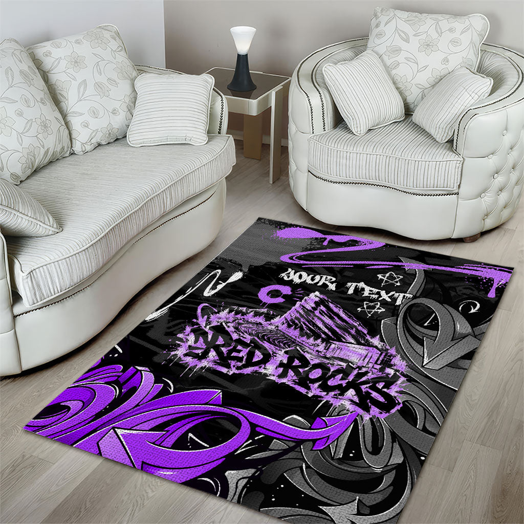 Personalized Colorado Aspen Snowmass Red Rocks Area Rug Urban Graffiti Paint Splatter Street Art