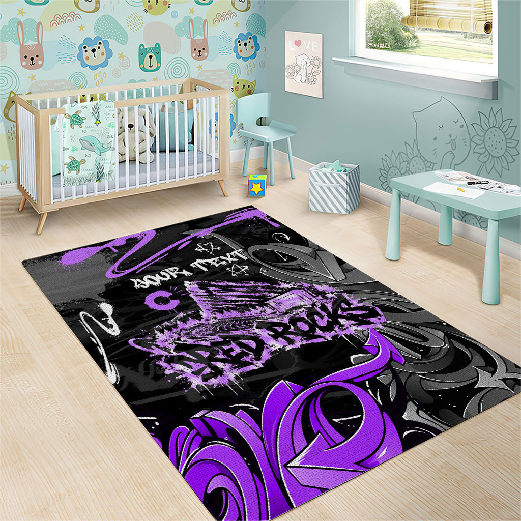 Personalized Colorado Aspen Snowmass Red Rocks Area Rug Urban Graffiti Paint Splatter Street Art