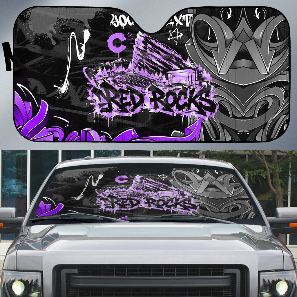 Personalized Colorado Aspen Snowmass Red Rocks Auto Sun Shade Urban Graffiti Paint Splatter Street Art