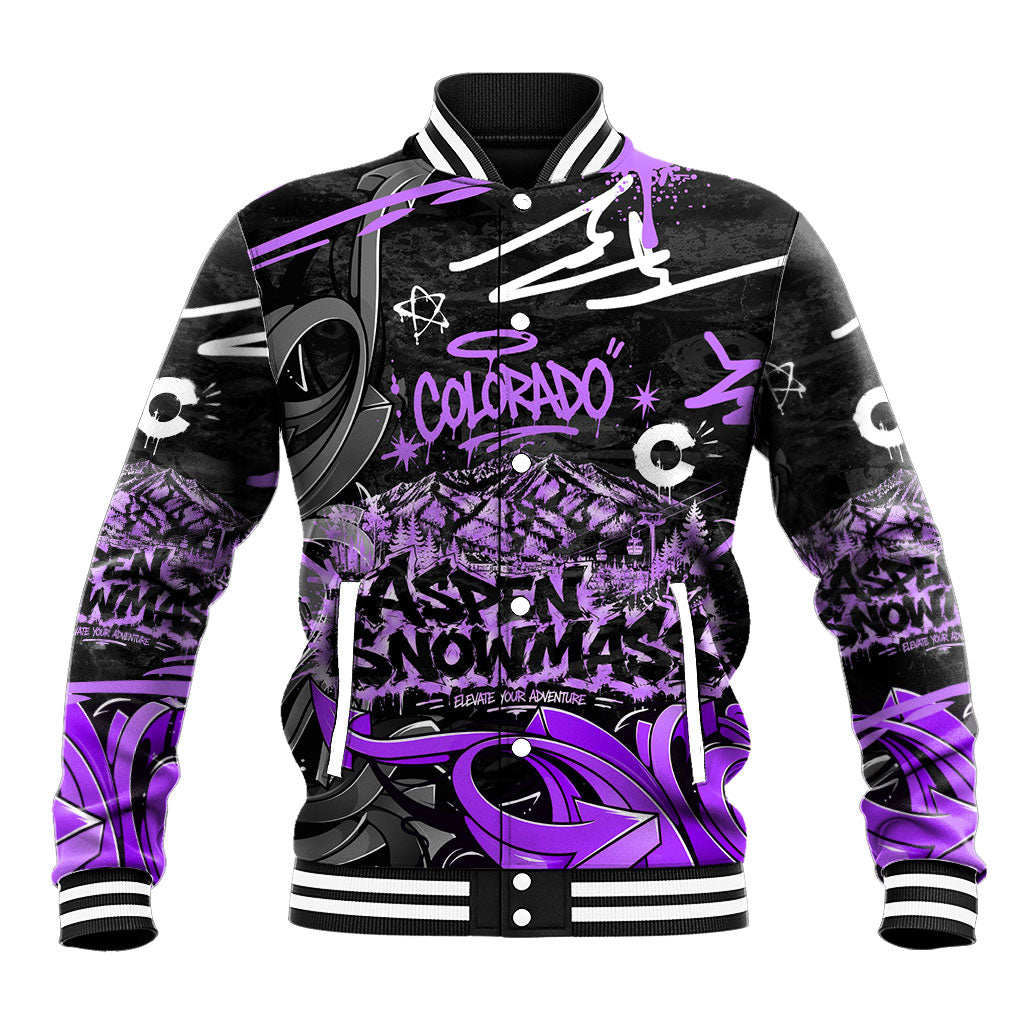Personalized Colorado Aspen Snowmass Red Rocks Baseball Jacket Urban Graffiti Paint Splatter Street Art