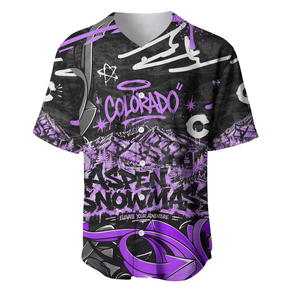 Personalized Colorado Aspen Snowmass Red Rocks Baseball Jersey Urban Graffiti Paint Splatter Street Art