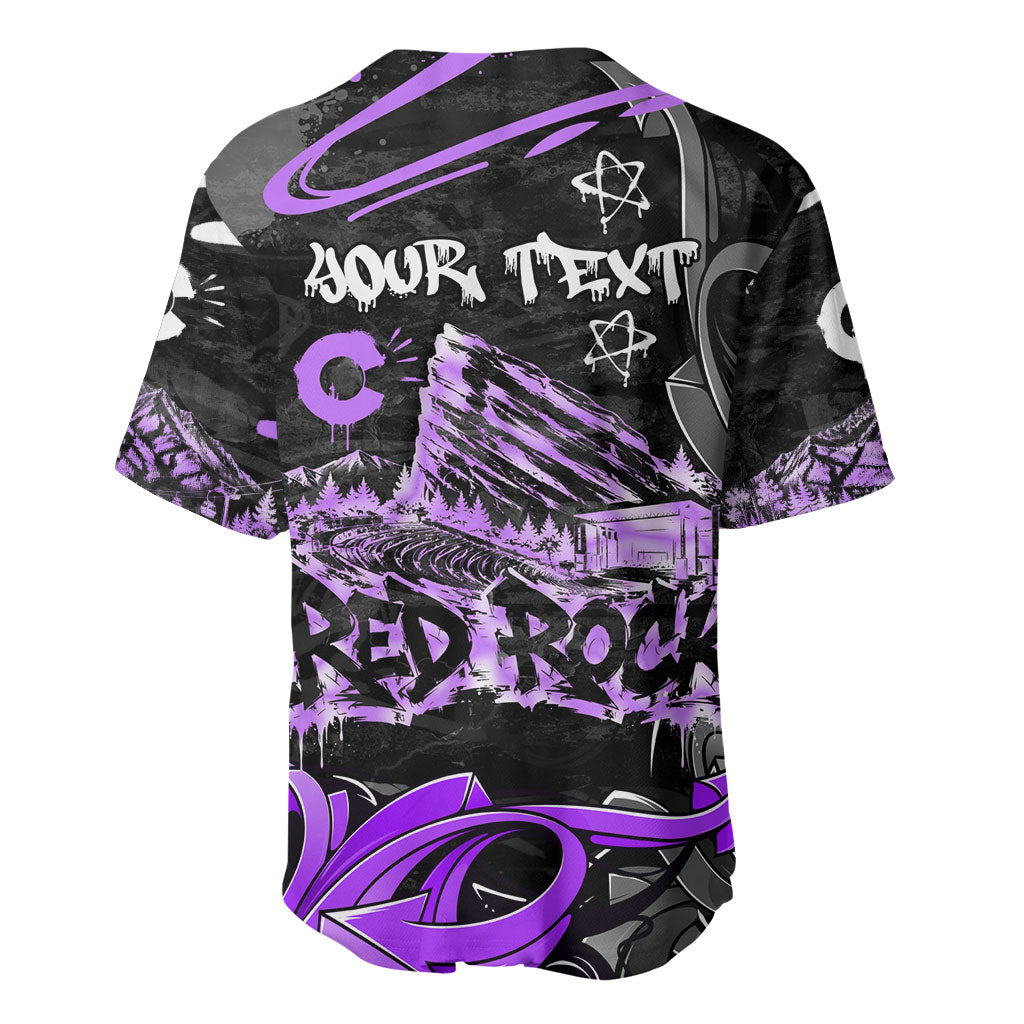 Personalized Colorado Aspen Snowmass Red Rocks Baseball Jersey Urban Graffiti Paint Splatter Street Art