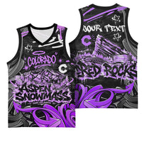 Personalized Colorado Aspen Snowmass Red Rocks Basketball Jersey Urban Graffiti Paint Splatter Street Art