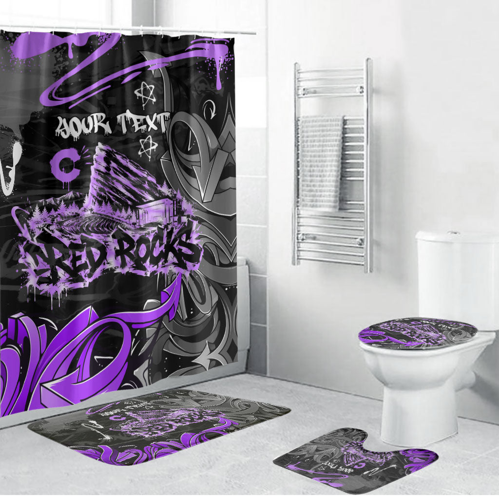 Personalized Colorado Aspen Snowmass Red Rocks Bathroom Set Urban Graffiti Paint Splatter Street Art