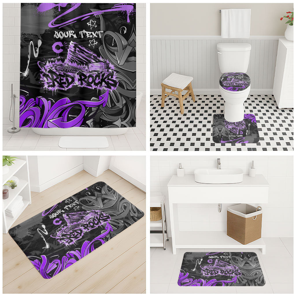 Personalized Colorado Aspen Snowmass Red Rocks Bathroom Set Urban Graffiti Paint Splatter Street Art