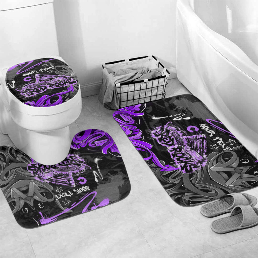 Personalized Colorado Aspen Snowmass Red Rocks Bathroom Set Urban Graffiti Paint Splatter Street Art